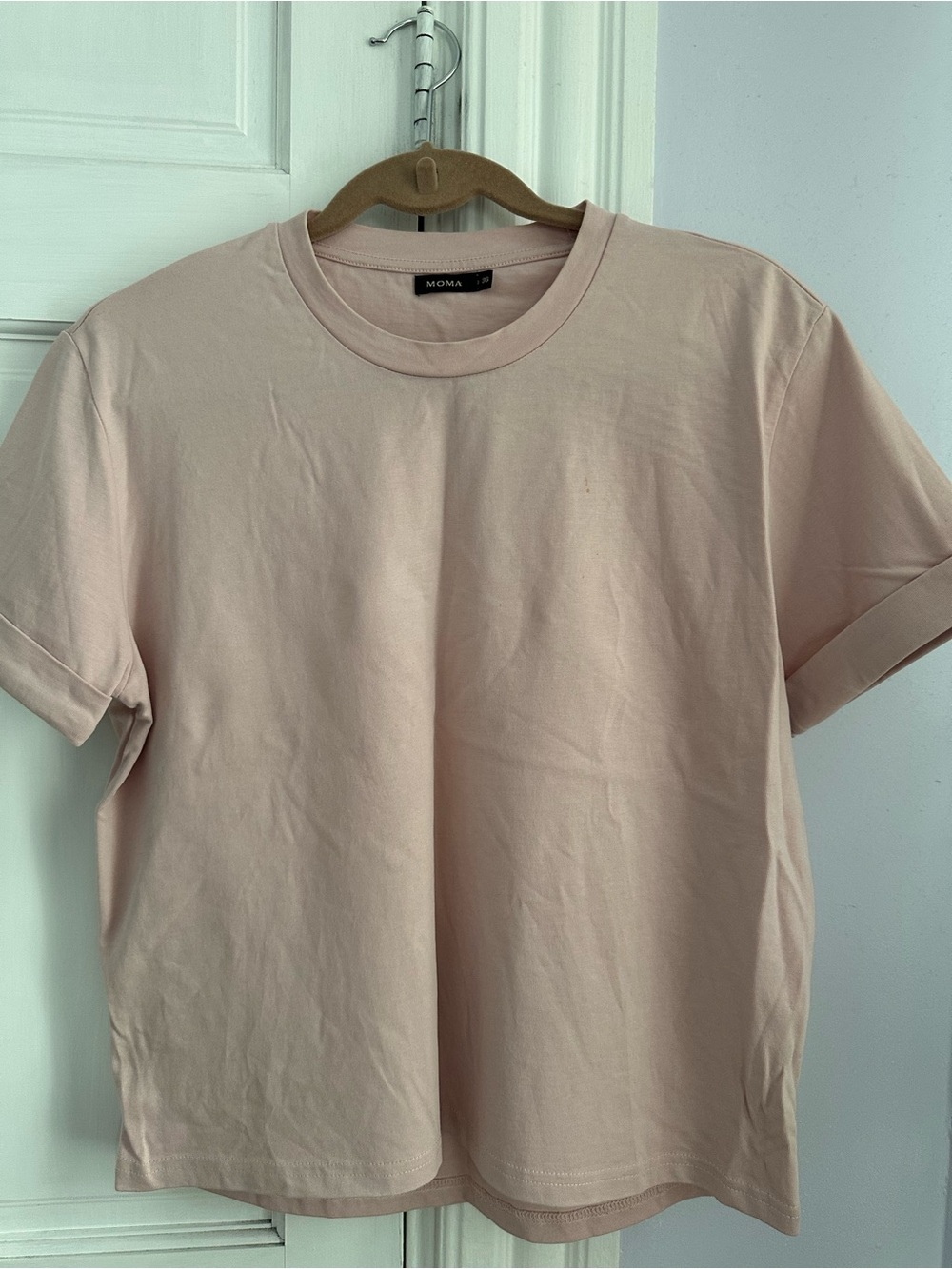 Moma Men’s Crew Neck T-Shirt in Light Blush